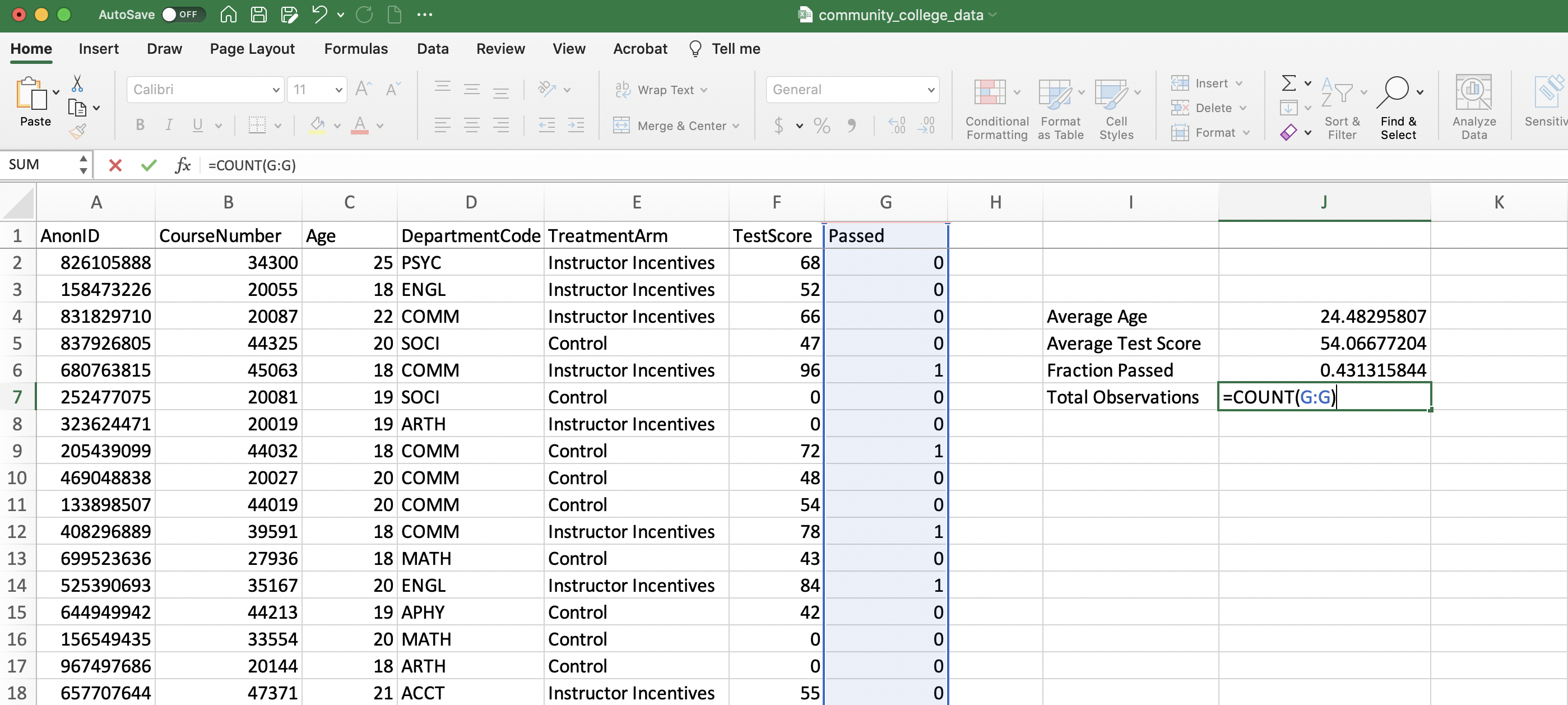 Computing Total Observations