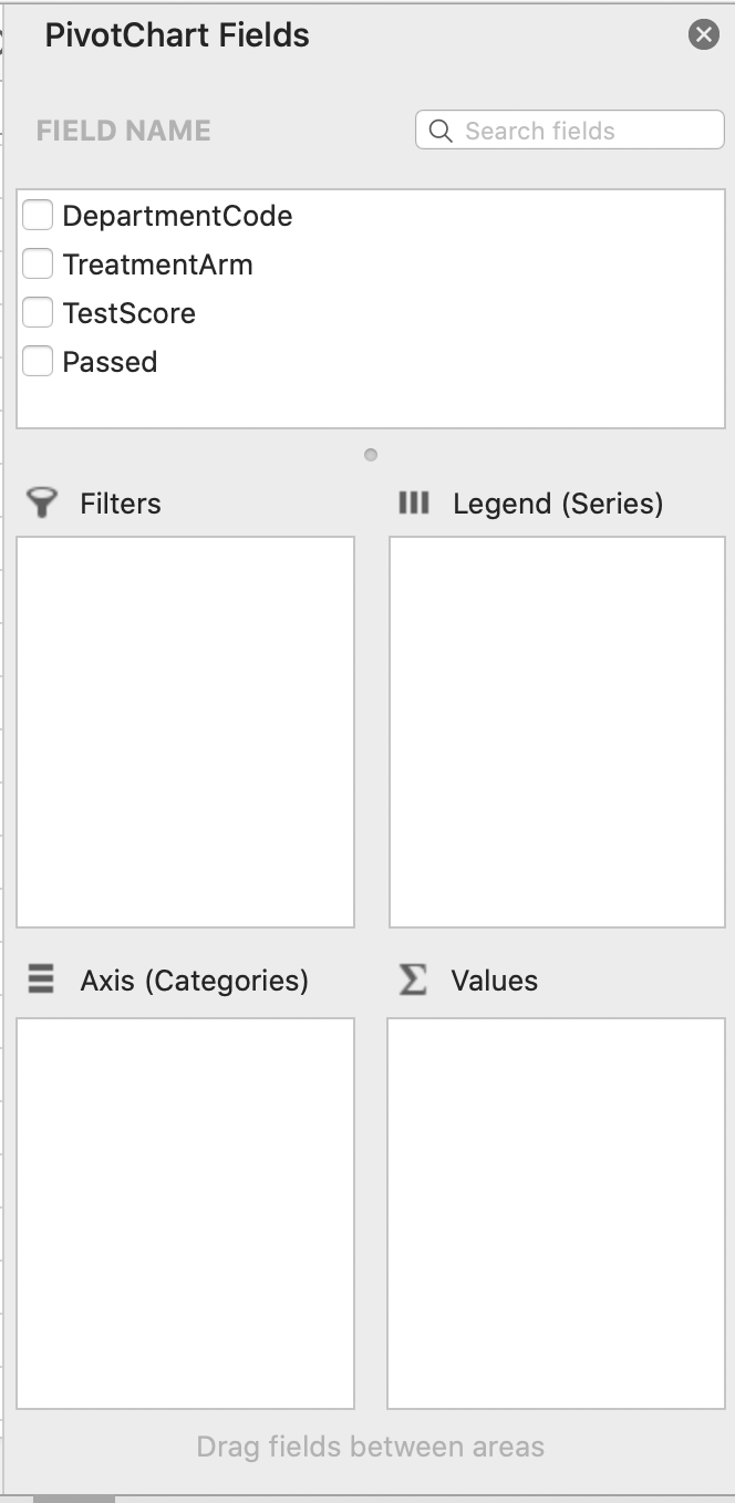 Pivot Chart Fields