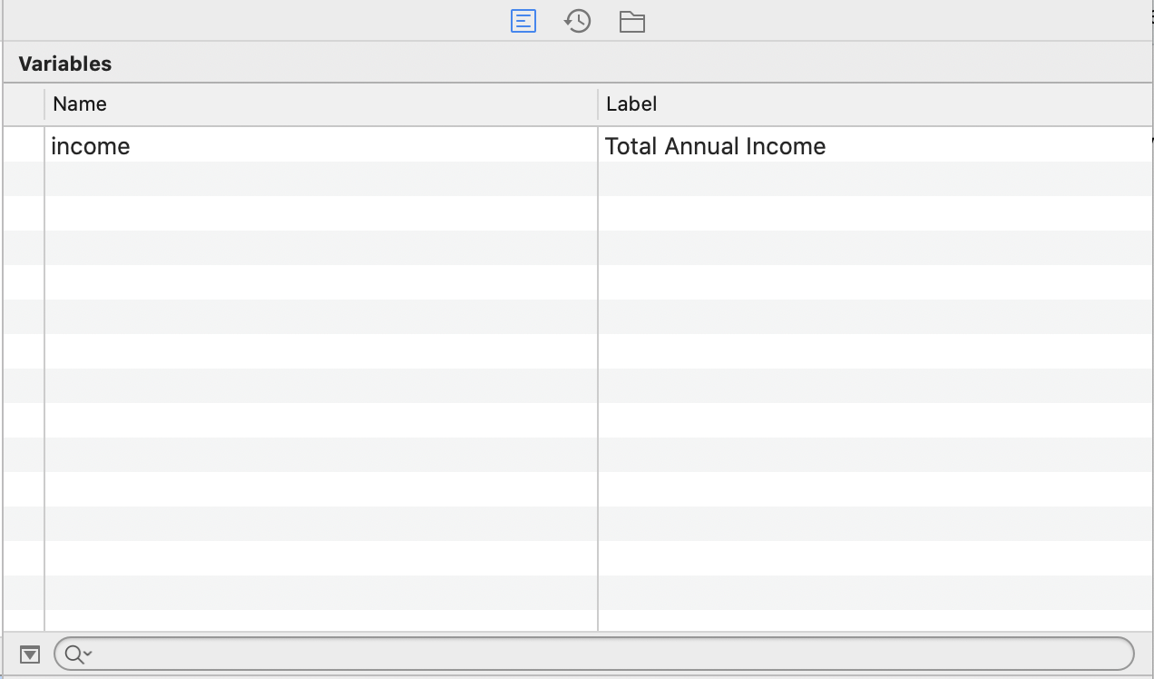 Variables Window Example